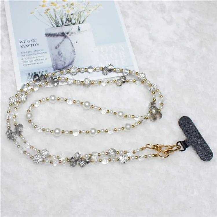 120cm Sparkling Diamond Beads Phone Strap Crossbody Chain