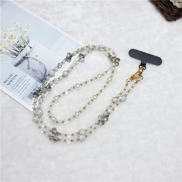 120cm Sparkling Diamond Beads Phone Strap Crossbody Chain