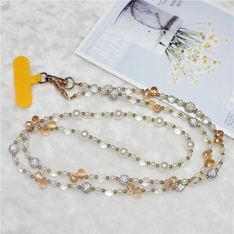 120cm Sparkling Diamond Beads Phone Strap Crossbody Chain