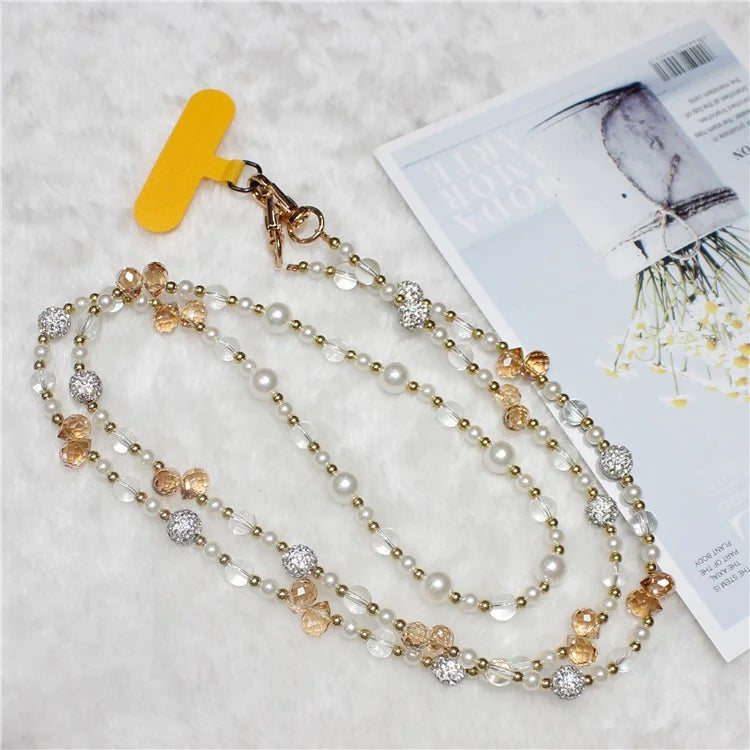 120cm Sparkling Diamond Beads Phone Strap Crossbody Chain