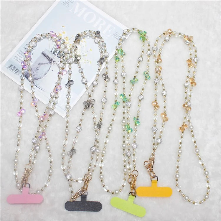 120cm Sparkling Diamond Beads Phone Strap Crossbody Chain
