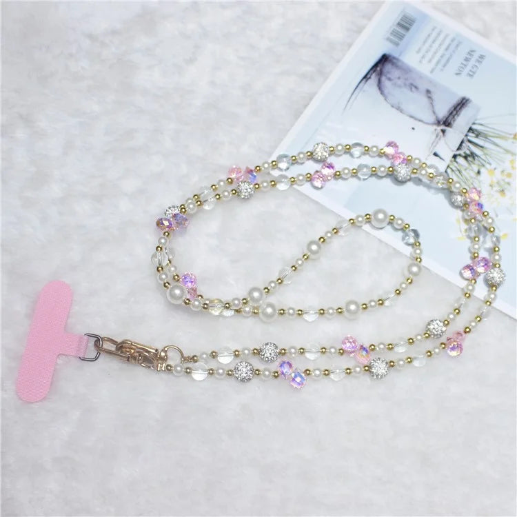 120cm Sparkling Diamond Beads Phone Strap Crossbody Chain