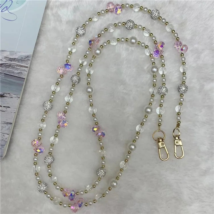 120cm Sparkling Diamond Beads Phone Strap Crossbody Chain