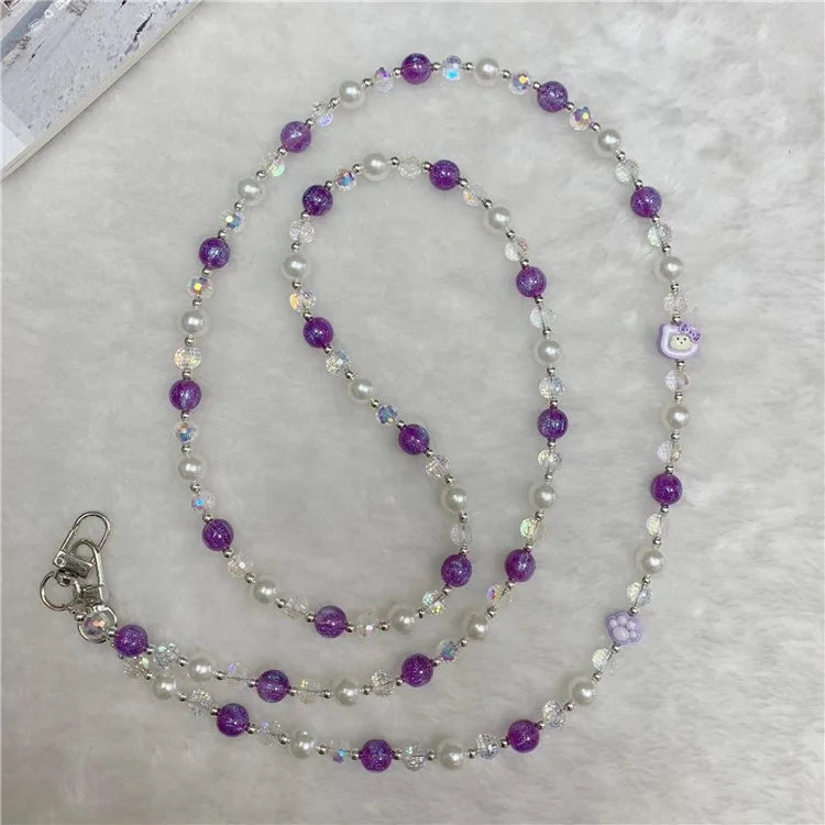 120cm KT Beads Phone Strap Crossbody Chain Phone Lanyard