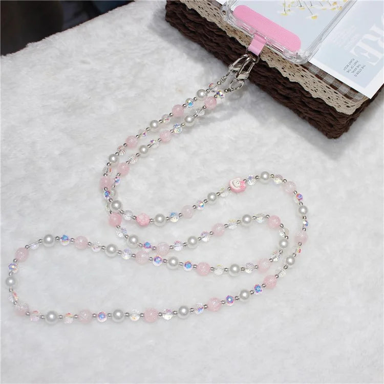 120cm KT Beads Phone Strap Crossbody Chain Phone Lanyard