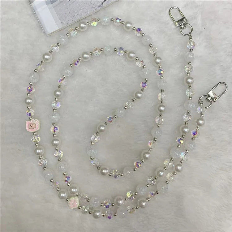 120cm KT Beads Phone Strap Crossbody Chain Phone Lanyard