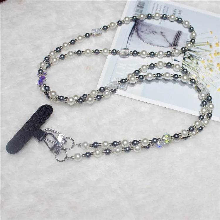 120cm Transparent Beads Phone Strap Crossbody Chain Phone Lanyard