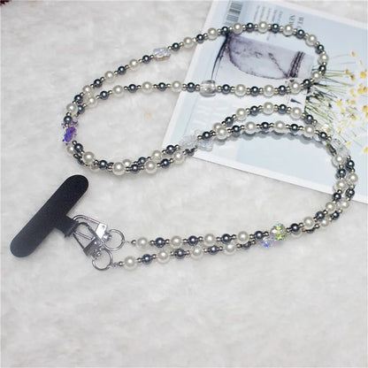 120cm Transparent Beads Phone Strap Crossbody Chain Phone Lanyard