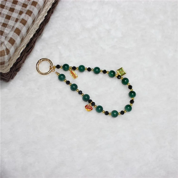 Cell Phone Lanyard 26cm Auspicious Bead Phone Chain Wrist Strap