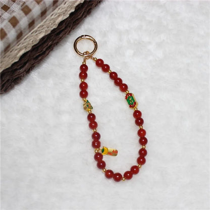 Cell Phone Lanyard 26cm Auspicious Bead Phone Chain Wrist Strap