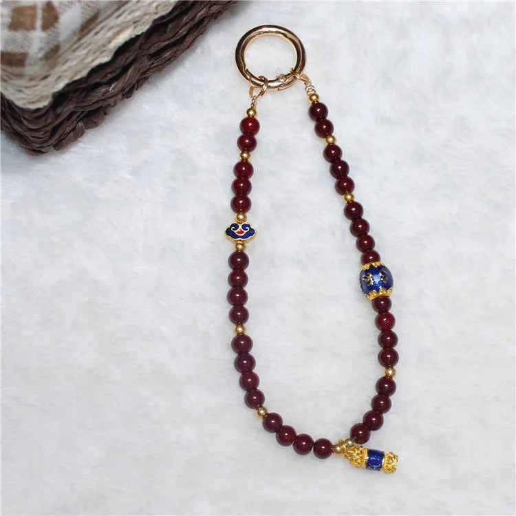 Cell Phone Lanyard 26cm Auspicious Bead Phone Chain Wrist Strap