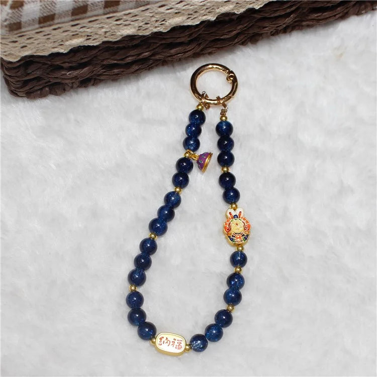 Cell Phone Lanyard 26cm Auspicious Bead Phone Chain Wrist Strap