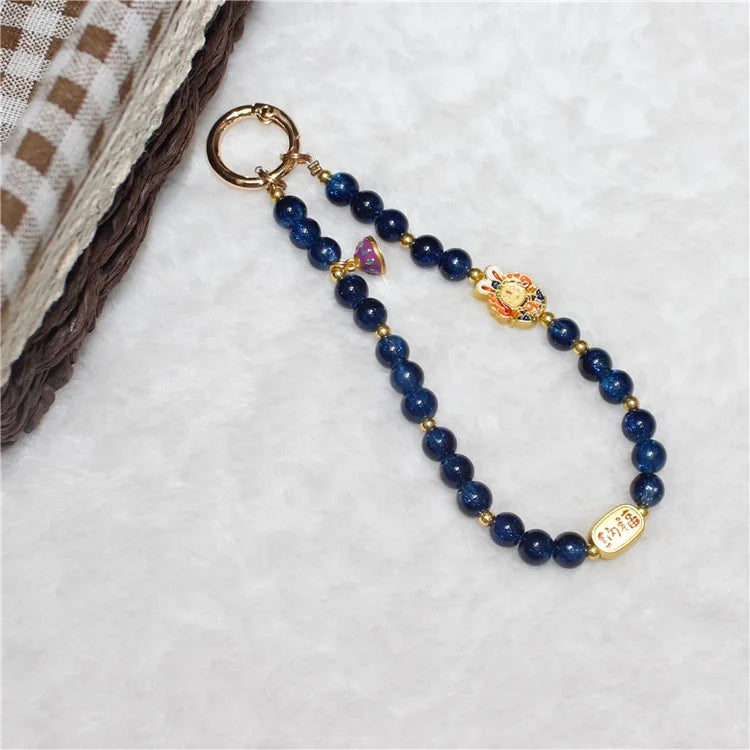 Cell Phone Lanyard 26cm Auspicious Bead Phone Chain Wrist Strap