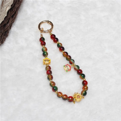 Cell Phone Lanyard 26cm Auspicious Bead Phone Chain Wrist Strap