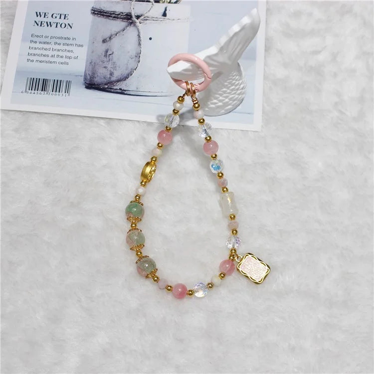 Cell Phone Lanyard 26cm Auspicious Bead Phone Chain Wrist Strap