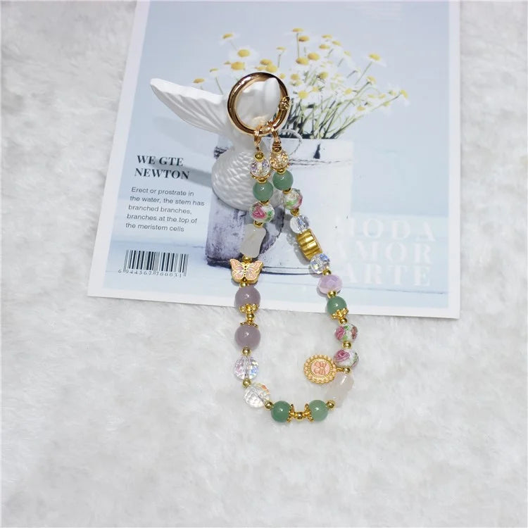 Cell Phone Lanyard 26cm Auspicious Bead Phone Chain Wrist Strap