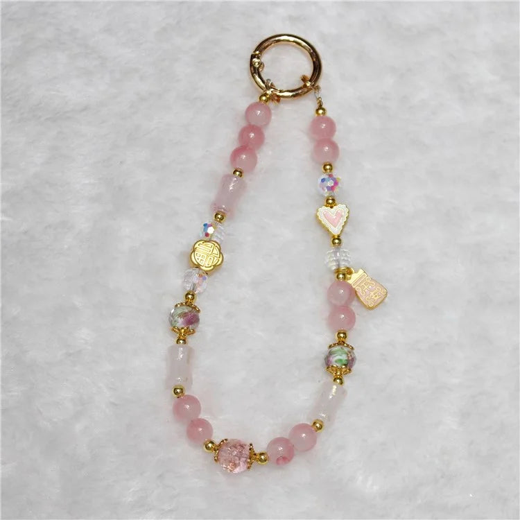 Cell Phone Lanyard 26cm Auspicious Bead Phone Chain Wrist Strap