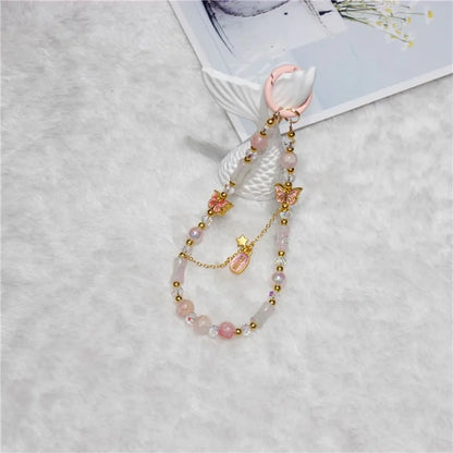 Cell Phone Lanyard 26cm Auspicious Bead Phone Chain Wrist Strap