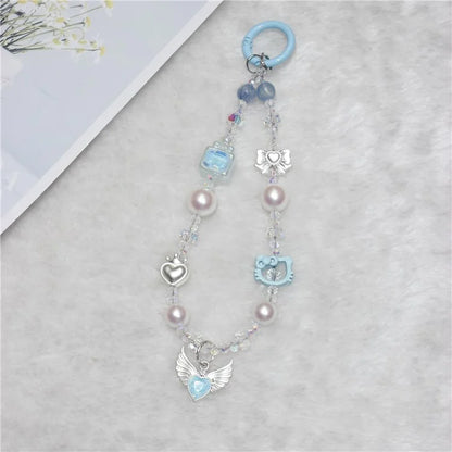 Cell Phone Lanyard 28cm Wing Charm Phone Chain Wrist Strap