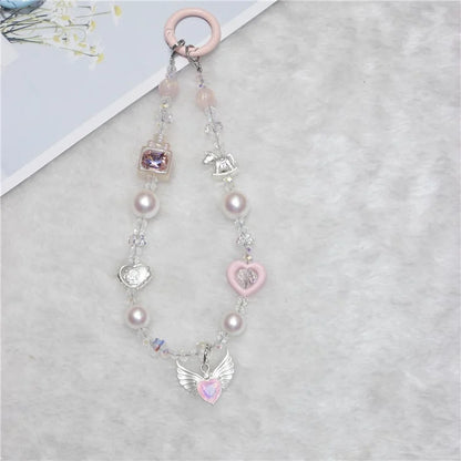 Cell Phone Lanyard 28cm Wing Charm Phone Chain Wrist Strap