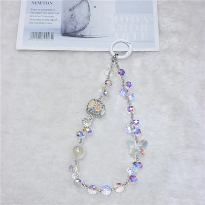 Cell Phone Lanyard 30cm Lantern Water Drop Beads Charm Phone Chain Wrist Strap