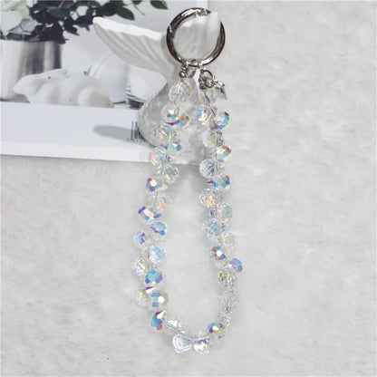 Cell Phone Lanyard 26cm Colorful Crystal Charm Phone Chain Wrist Strap