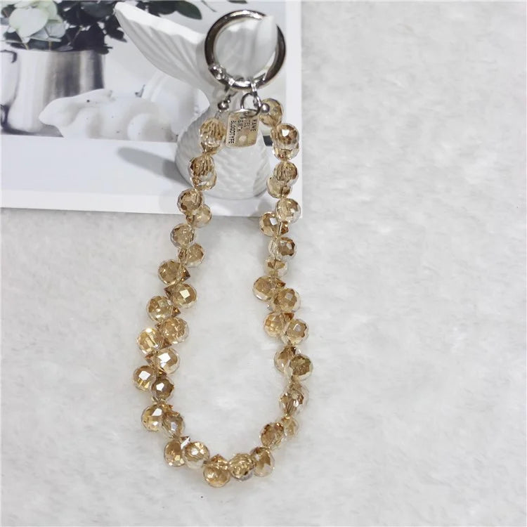 Cell Phone Lanyard 26cm Colorful Crystal Charm Phone Chain Wrist Strap