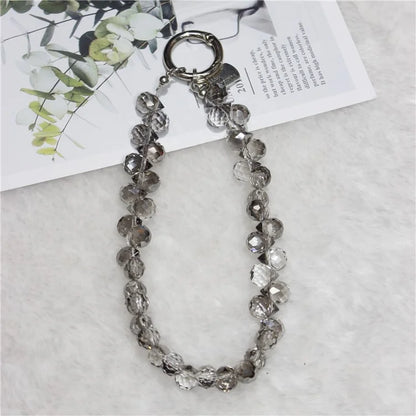 Cell Phone Lanyard 26cm Colorful Crystal Charm Phone Chain Wrist Strap