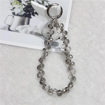 Cell Phone Lanyard 26cm Colorful Crystal Charm Phone Chain Wrist Strap