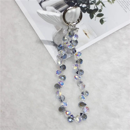 Cell Phone Lanyard 26cm Colorful Crystal Charm Phone Chain Wrist Strap