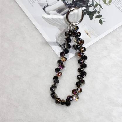 Cell Phone Lanyard 26cm Colorful Crystal Charm Phone Chain Wrist Strap
