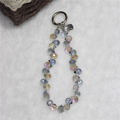 Cell Phone Lanyard 26cm Colorful Crystal Charm Phone Chain Wrist Strap