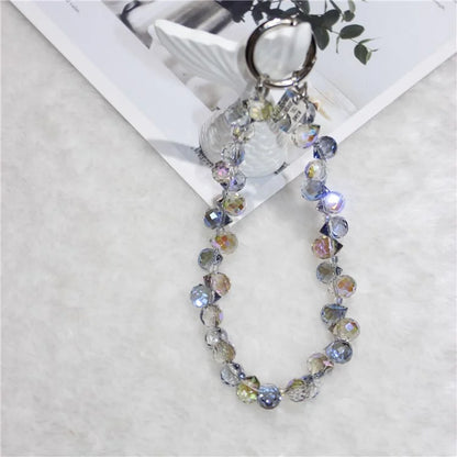 Cell Phone Lanyard 26cm Colorful Crystal Charm Phone Chain Wrist Strap