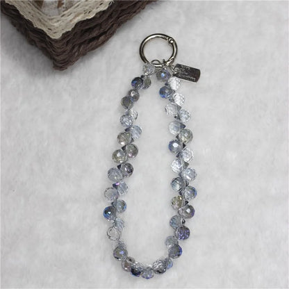 Cell Phone Lanyard 26cm Colorful Crystal Charm Phone Chain Wrist Strap