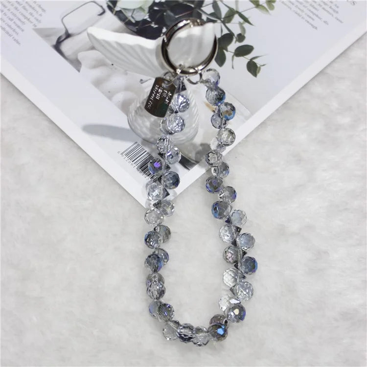 Cell Phone Lanyard 26cm Colorful Crystal Charm Phone Chain Wrist Strap