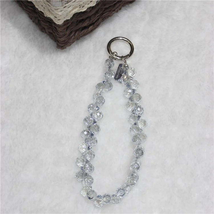 Cell Phone Lanyard 26cm Colorful Crystal Charm Phone Chain Wrist Strap