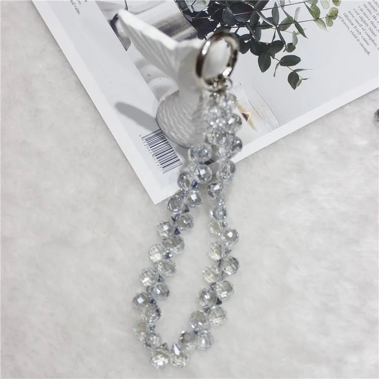 Cell Phone Lanyard 26cm Colorful Crystal Charm Phone Chain Wrist Strap
