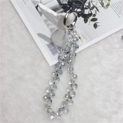 Cell Phone Lanyard 26cm Colorful Crystal Charm Phone Chain Wrist Strap