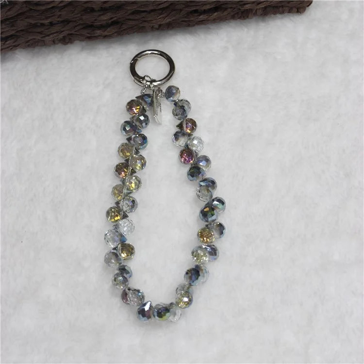 Cell Phone Lanyard 26cm Colorful Crystal Charm Phone Chain Wrist Strap