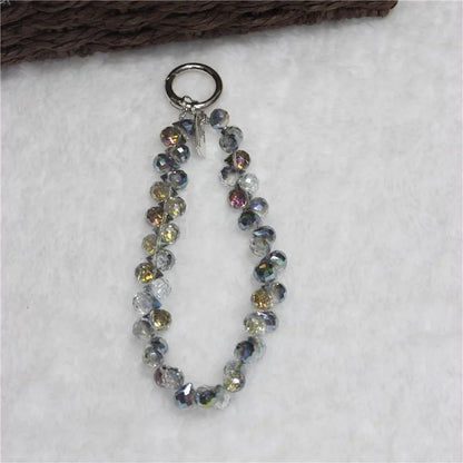 Cell Phone Lanyard 26cm Colorful Crystal Charm Phone Chain Wrist Strap