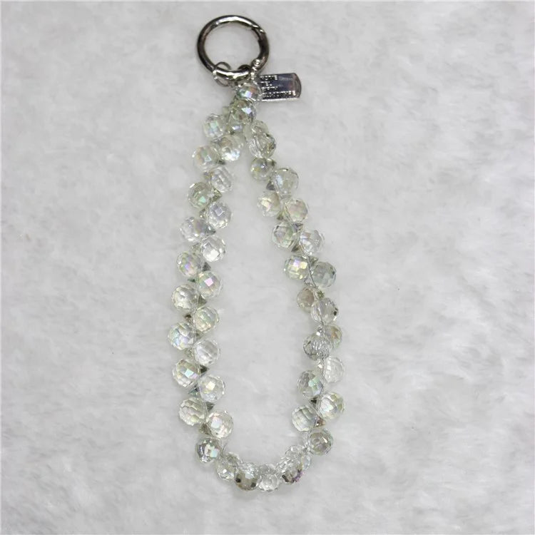 Cell Phone Lanyard 26cm Colorful Crystal Charm Phone Chain Wrist Strap