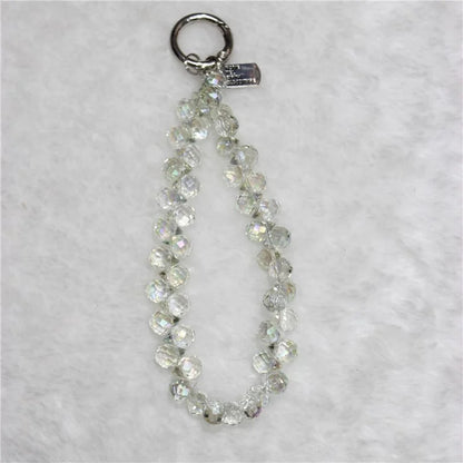 Cell Phone Lanyard 26cm Colorful Crystal Charm Phone Chain Wrist Strap