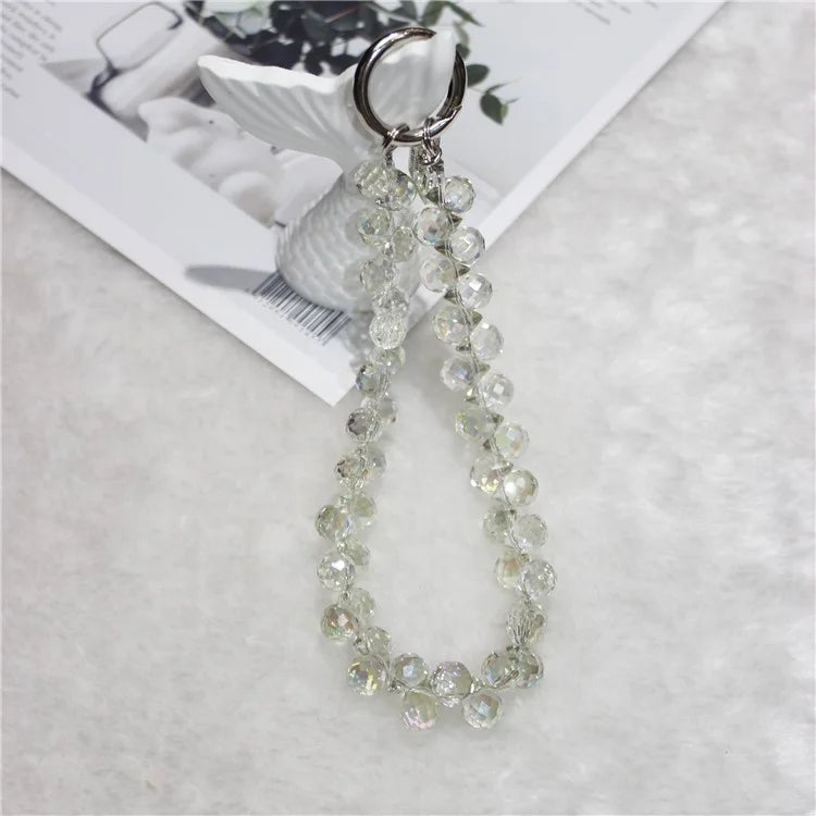 Cell Phone Lanyard 26cm Colorful Crystal Charm Phone Chain Wrist Strap