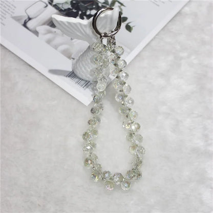 Cell Phone Lanyard 26cm Colorful Crystal Charm Phone Chain Wrist Strap