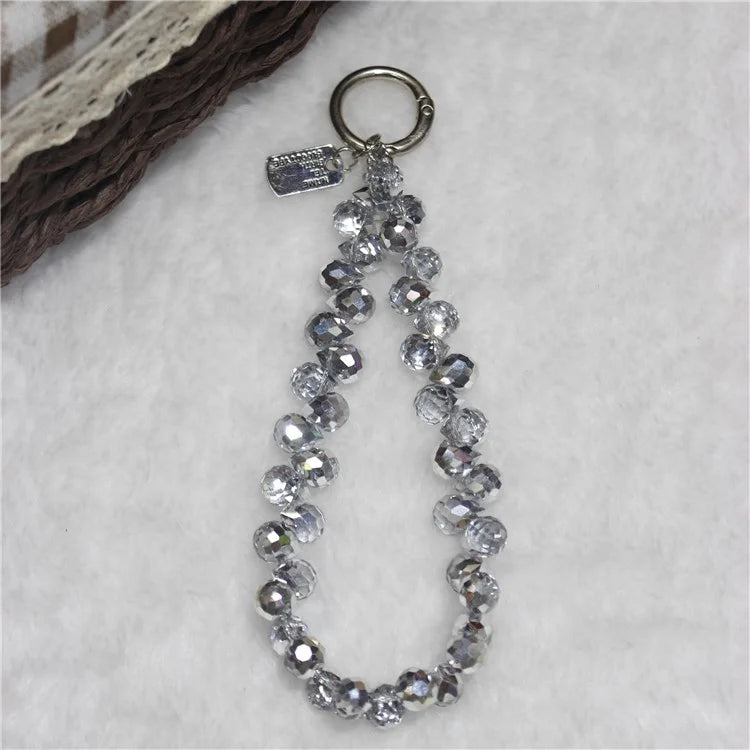 Cell Phone Lanyard 26cm Colorful Crystal Charm Phone Chain Wrist Strap