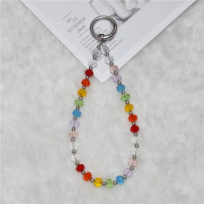 Cell Phone Lanyard 26cm Colored Beads Phone Chain Wrist Strap