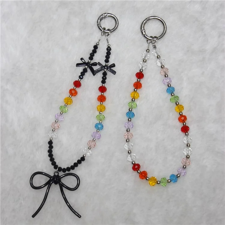 Cell Phone Lanyard 26cm Colored Beads Phone Chain Wrist Strap