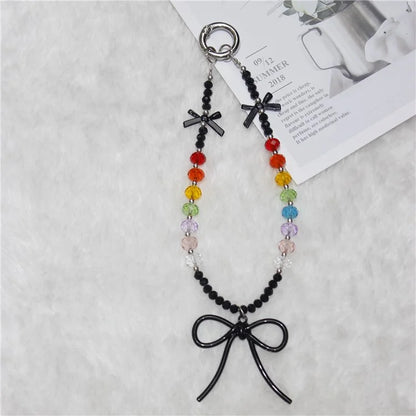 Cell Phone Lanyard 26cm Colored Beads Phone Chain Wrist Strap