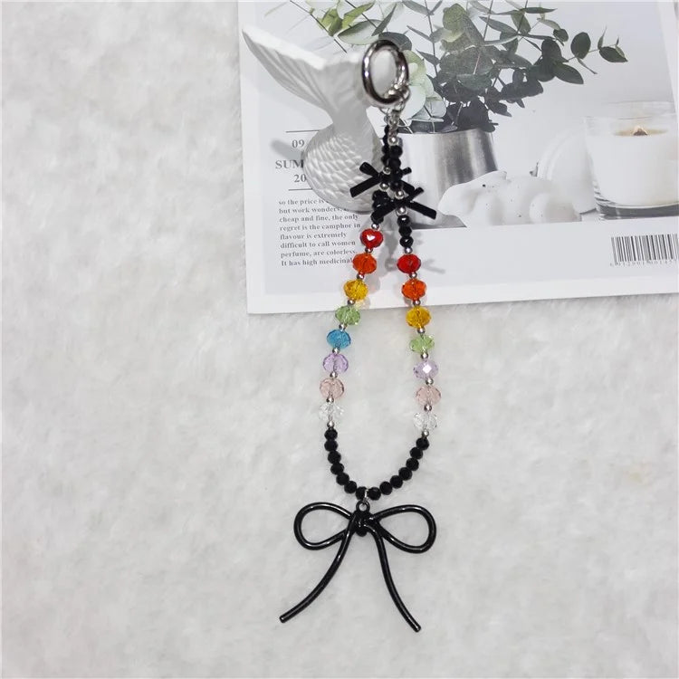 Cell Phone Lanyard 26cm Colored Beads Phone Chain Wrist Strap
