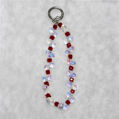 Cell Phone Lanyard 28cm Indirect Grape Beads Phone Chain Wrist Strap